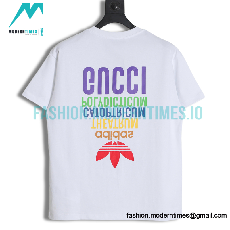 Gucci - Adidas Co-branded Clover Logo Element Printed Short-sleeved T-shirt