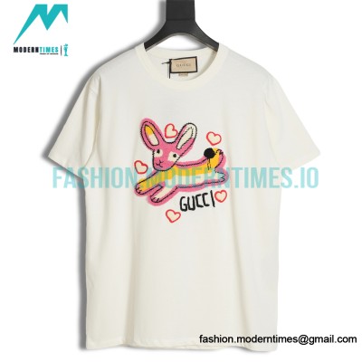 Gucci - 23ss New Embroidered Short Sleeve T-shirt For The New Year Of The Rabbit