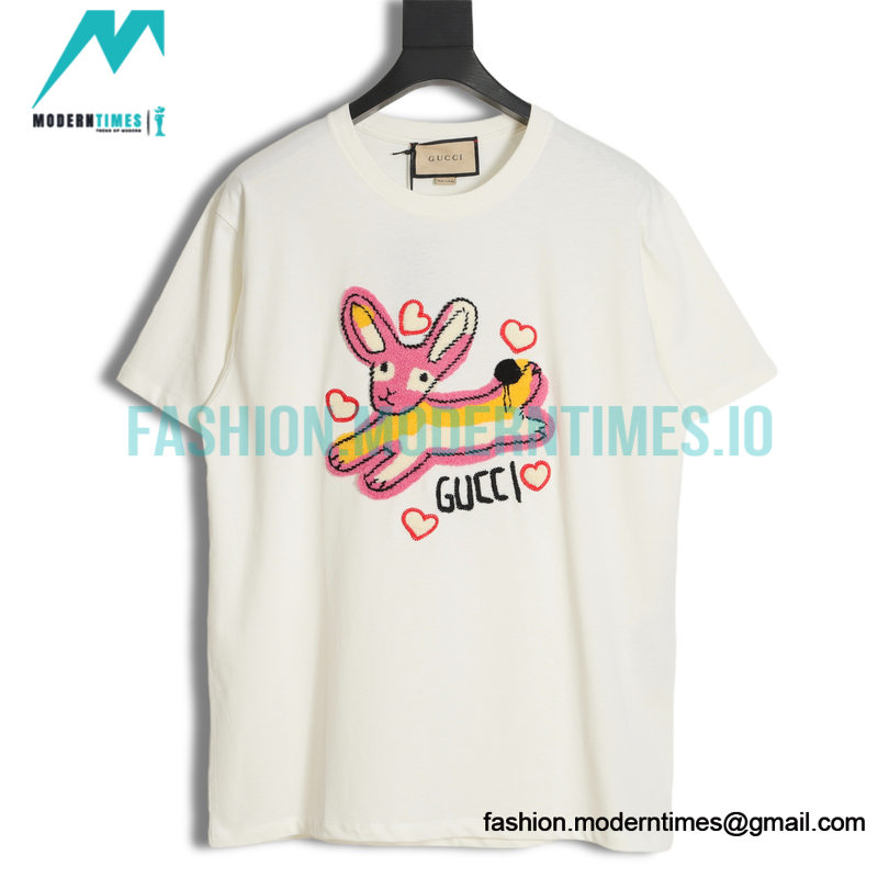 Gucci - 23ss New Embroidered Short Sleeve T-shirt For The New Year Of The Rabbit