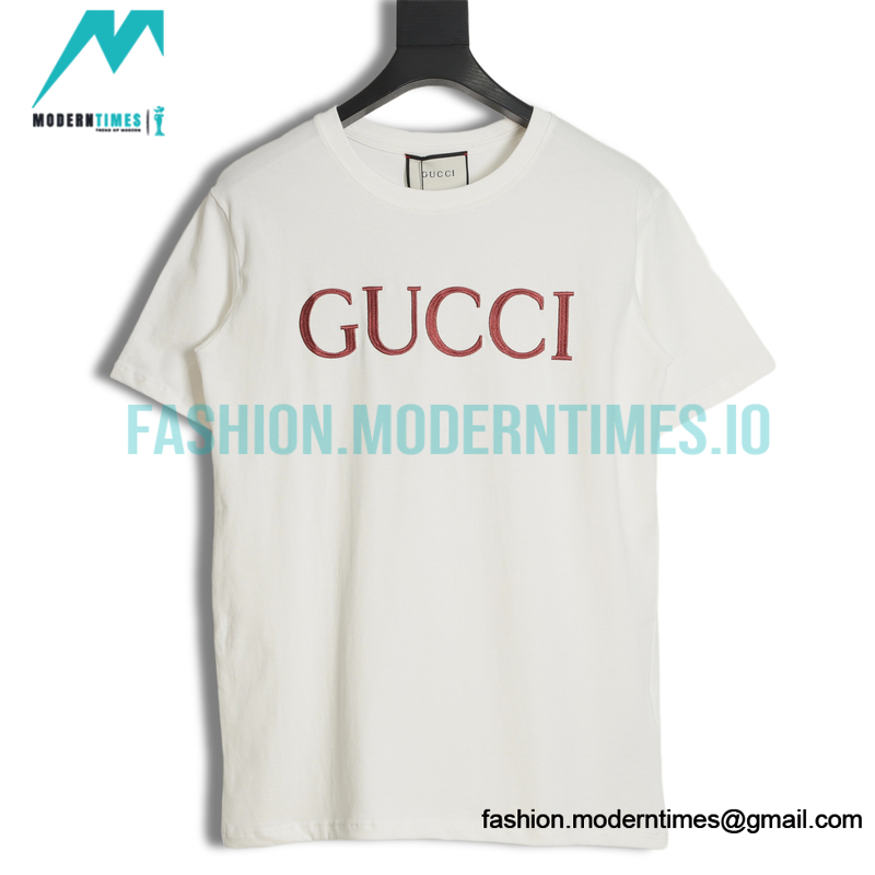 Gucci - 23SS Monogram Embroidered Short-sleeved T-shirt