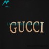 Gucci - Letter Logo Gold Embroidered Short Sleeve T-shirt