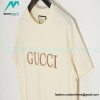 Gucci - Letter Logo Gold Embroidered Short Sleeve T-shirt