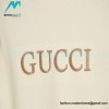 Gucci - Letter Logo Gold Embroidered Short Sleeve T-shirt