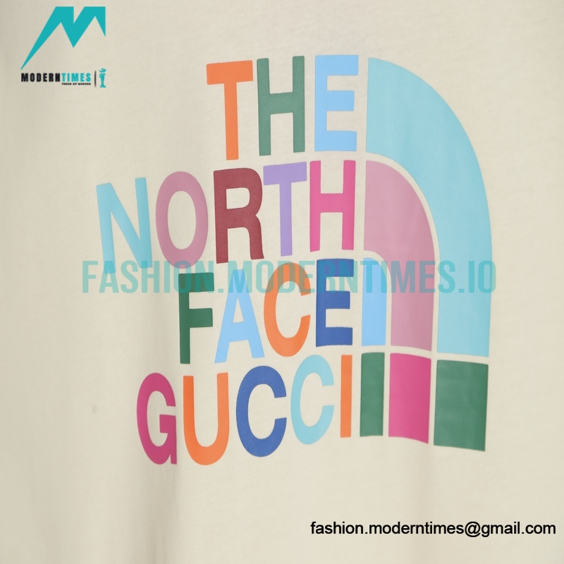 Gucci - North Face Co-branded Multicolor Printed Short Sleeve