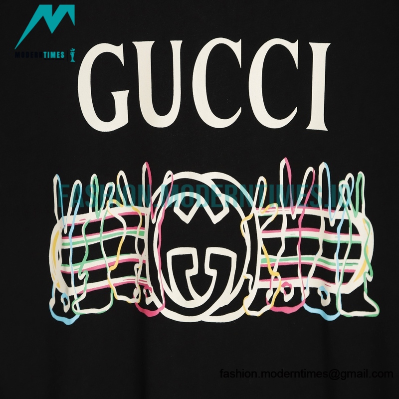 Gucci - Chinese New Year Collection Rabbit Logo Printed Cotton T-shirt