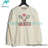 Gucci - Tennis Racket Embroidered Crew Neck Hoodie
