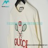 Gucci - Tennis Racket Embroidered Crew Neck Hoodie