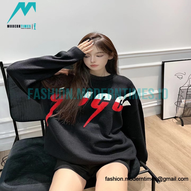 Gucci - 22FW Lightning Double G Jacquard Crew neck Sweater