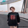 Givenchy - 23FW Four-star Printed Crew Neck Hoodie