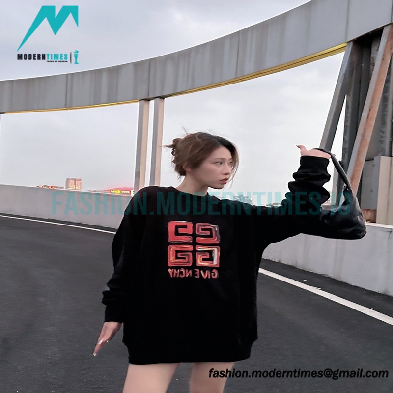 Givenchy - 23FW Four-star Printed Crew Neck Hoodie