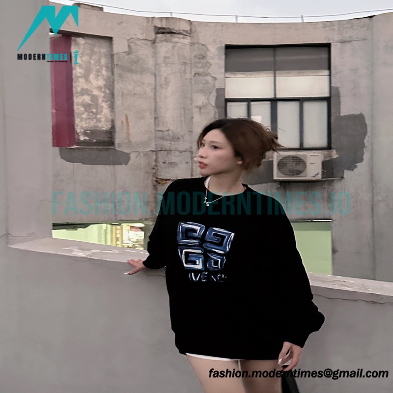 Givenchy - 23FW Four-star Printed Crew Neck Hoodie