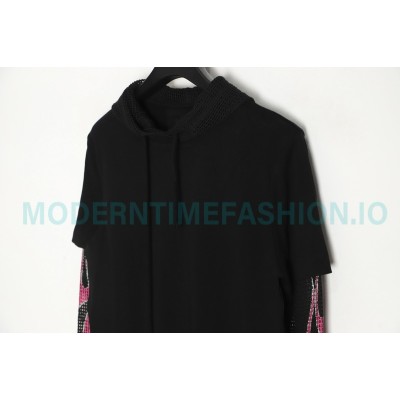 Givenchy - 23FW Laminated Flame Mesh Sleeve Combination Hoodie