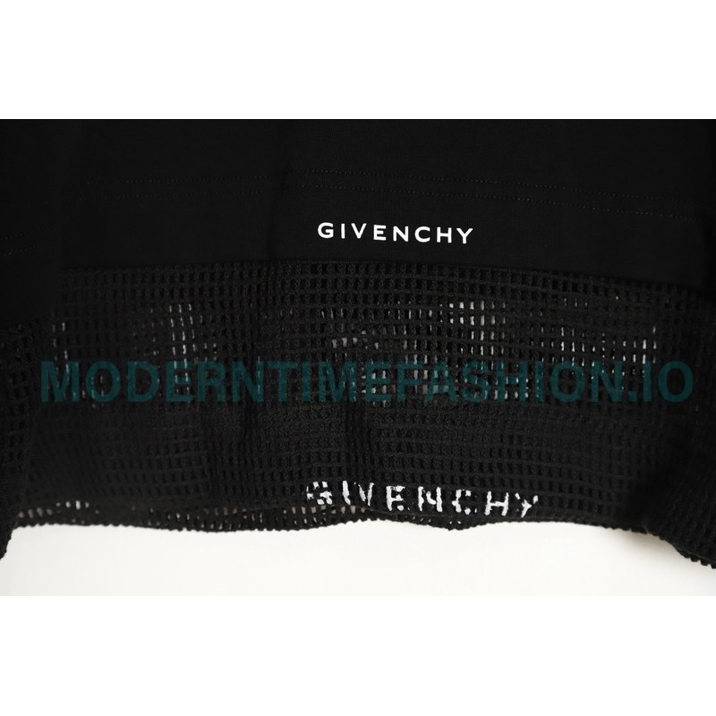 Givenchy - 23FW Laminated Flame Mesh Sleeve Combination Hoodie
