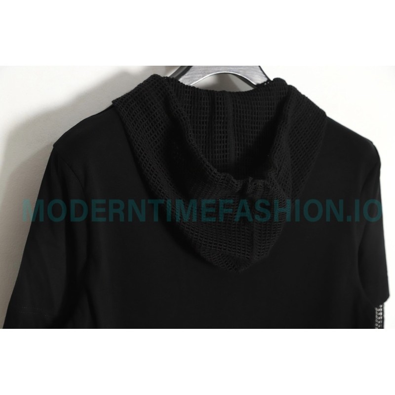 Givenchy - 23FW Laminated Flame Mesh Sleeve Combination Hoodie