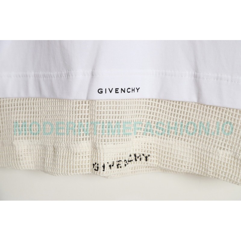 Givenchy - 23FW Laminated Flame Mesh Sleeve Combination Hoodie