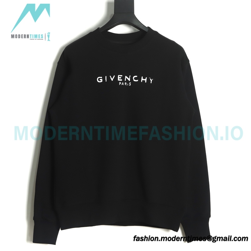 Givenchy - 22SS Damaged Letter Round Neck Hoodie
