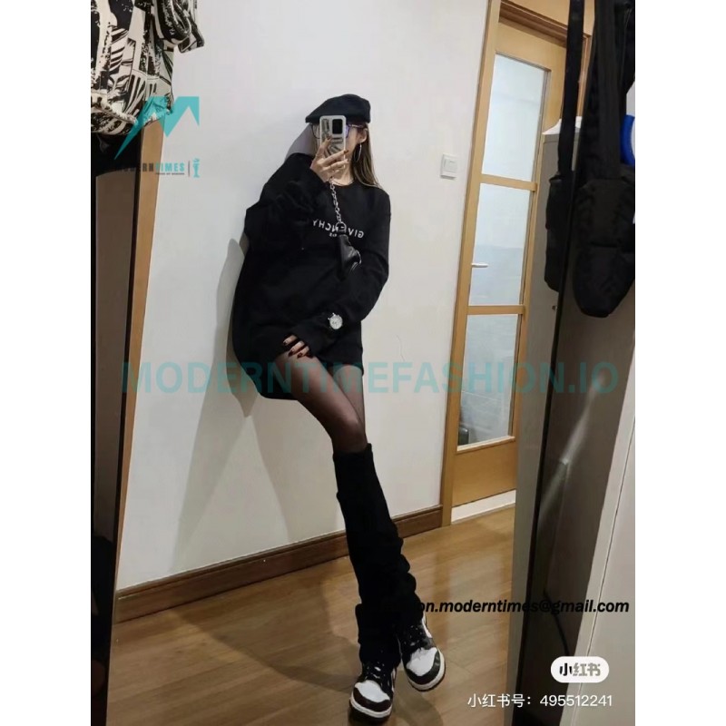 Givenchy - 22SS Damaged Letter Round Neck Hoodie