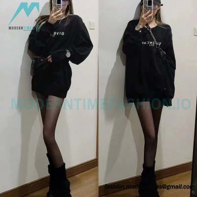 Givenchy - 22SS Damaged Letter Round Neck Hoodie
