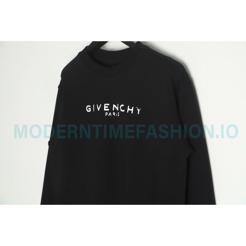 Givenchy - 22SS Damaged Letter Round Neck Hoodie