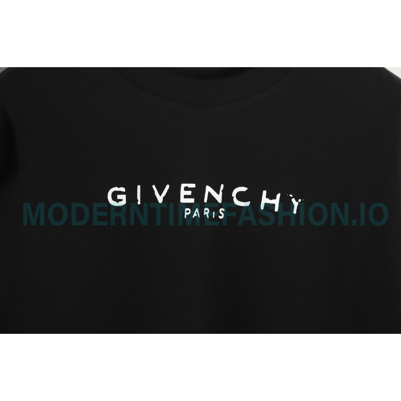 Givenchy - 22SS Damaged Letter Round Neck Hoodie