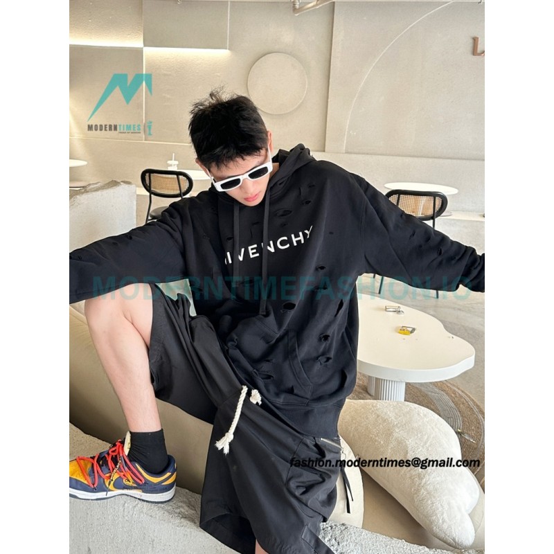 Givenchy - 23FW Double-layer Ripped Hoodie