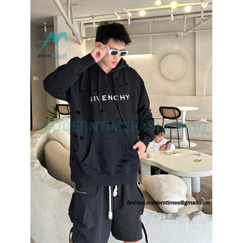 Givenchy - 23FW Double-layer Ripped Hoodie