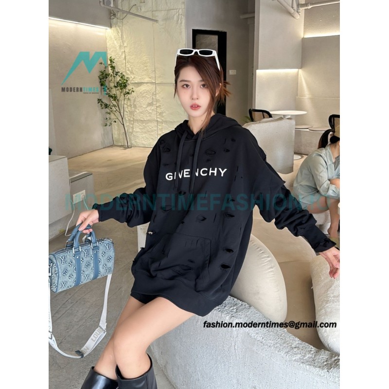 Givenchy - 23FW Double-layer Ripped Hoodie
