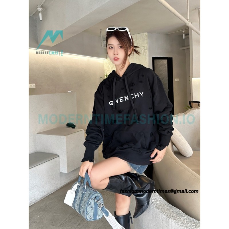 Givenchy - 23FW Double-layer Ripped Hoodie