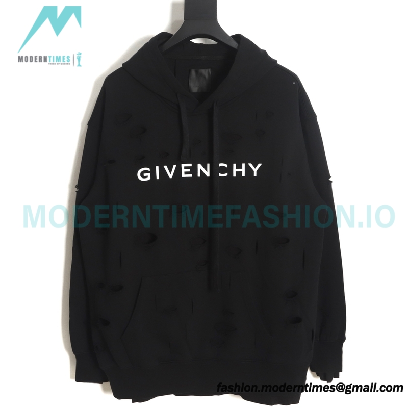 Givenchy - 23FW Double-layer Ripped Hoodie