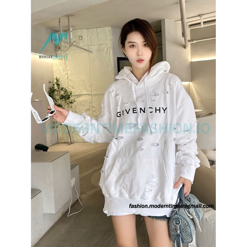 Givenchy - 23FW Double-layer Ripped Hoodie