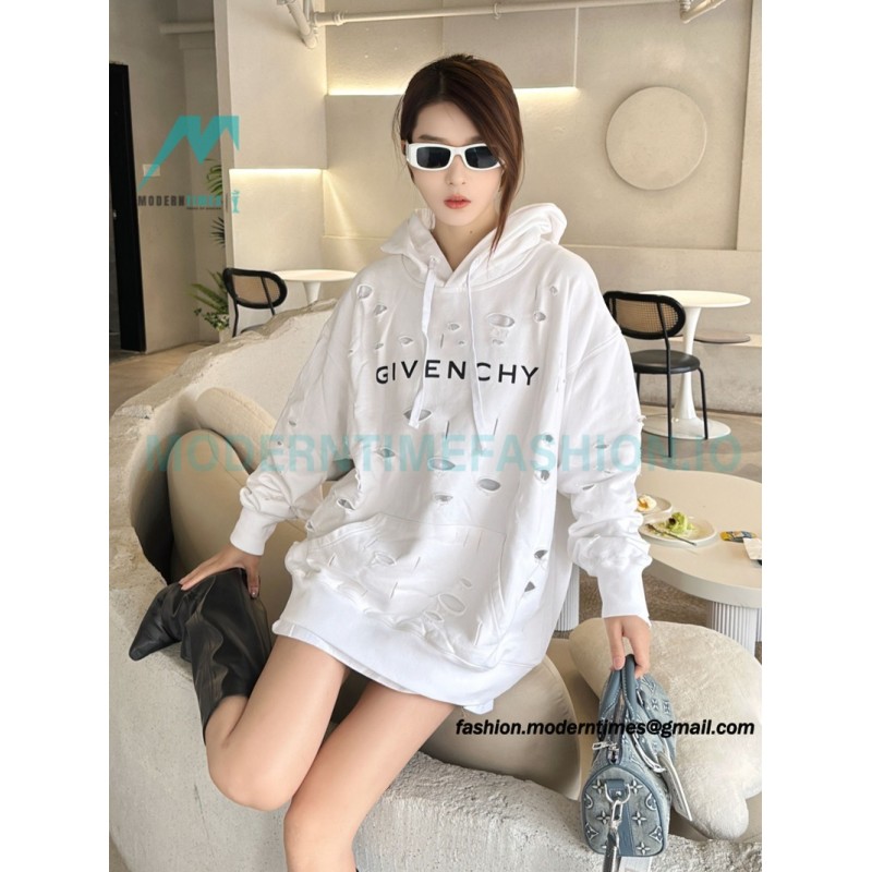 Givenchy - 23FW Double-layer Ripped Hoodie