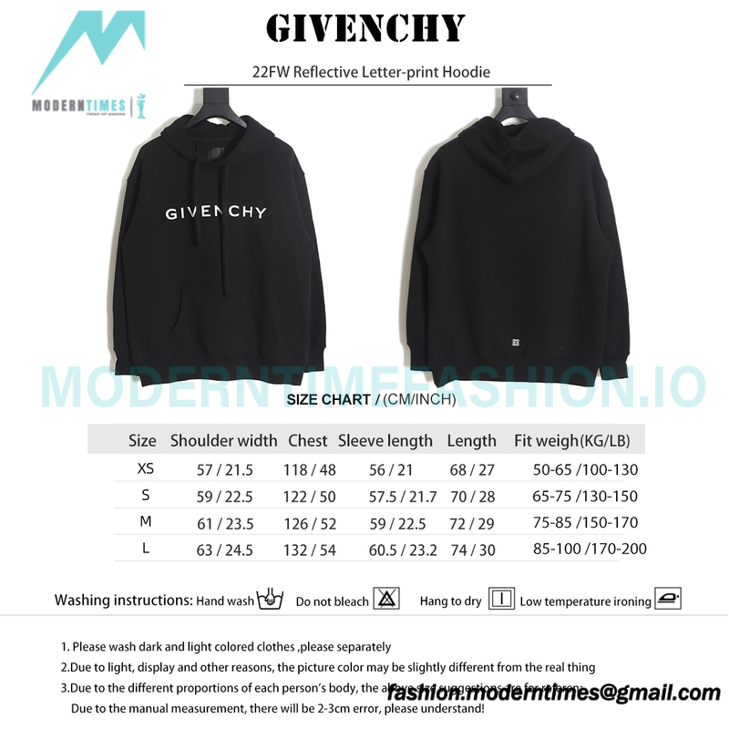Givenchy - 22FW Reflective Letter-print Hoodie