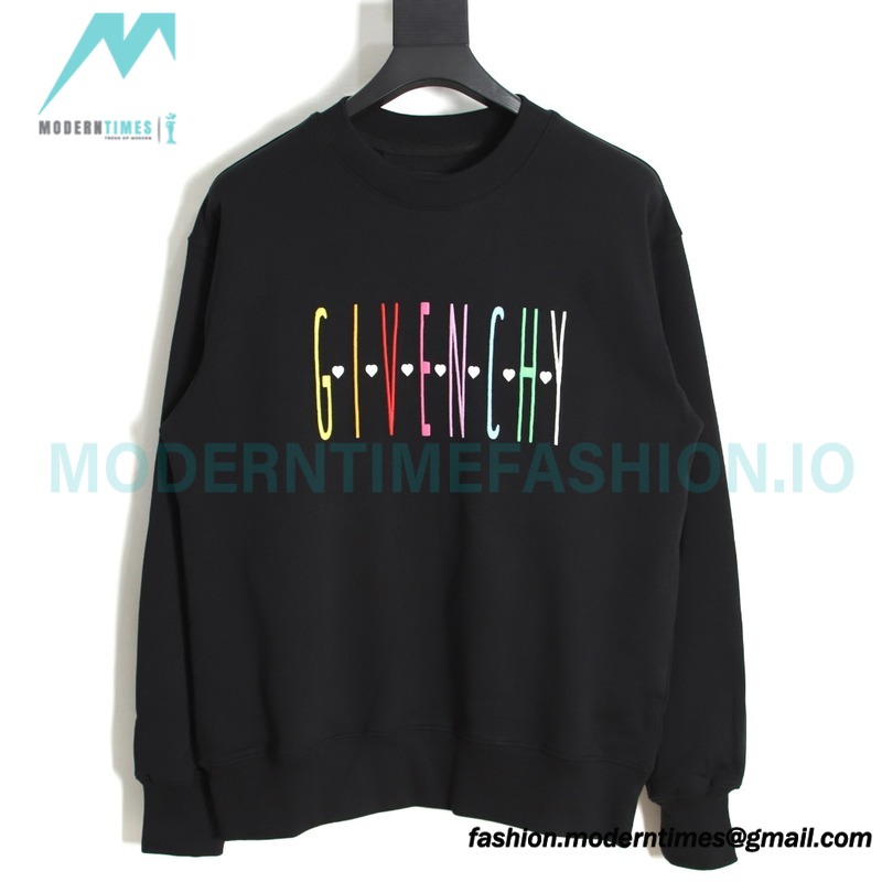 Givenchy - 23FW Color Letter Round Neck Hoodie