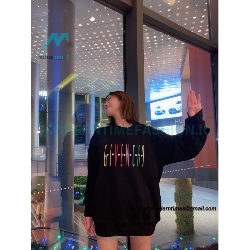 Givenchy - 23FW Color Letter Round Neck Hoodie