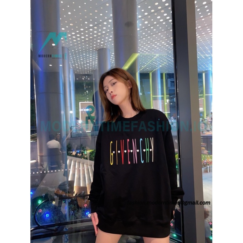 Givenchy - 23FW Color Letter Round Neck Hoodie