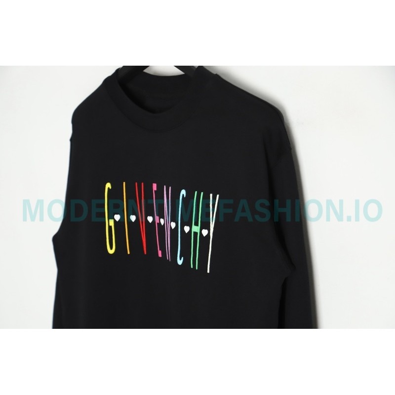 Givenchy - 23FW Color Letter Round Neck Hoodie