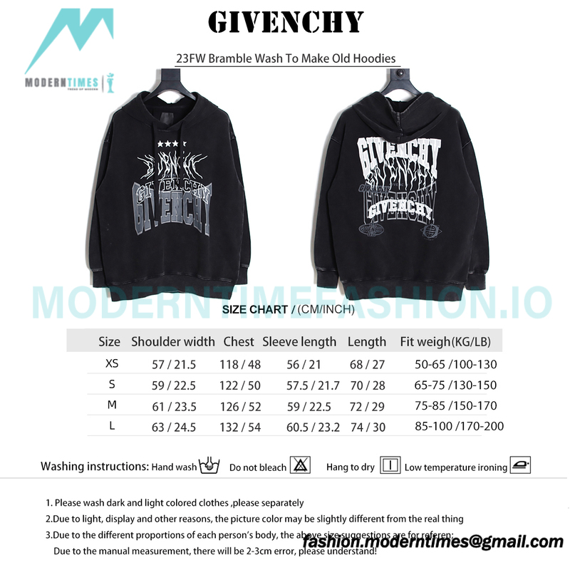 Givenchy - 23FW Bramble Wash To Make Old Hoodies