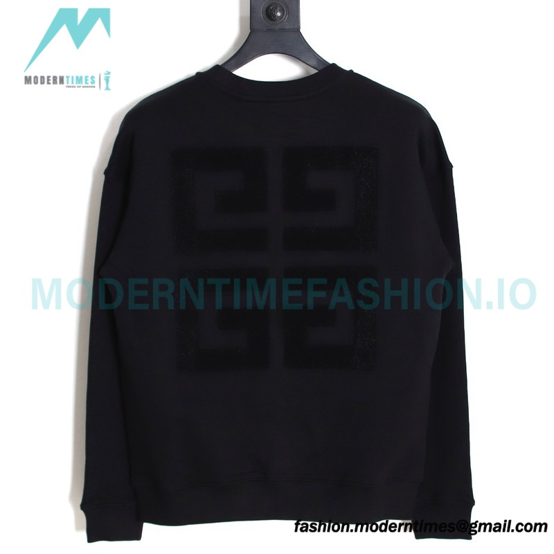 Givenchy - 23FW Towel Embroidered Letter 4G Round Neck Hoodie