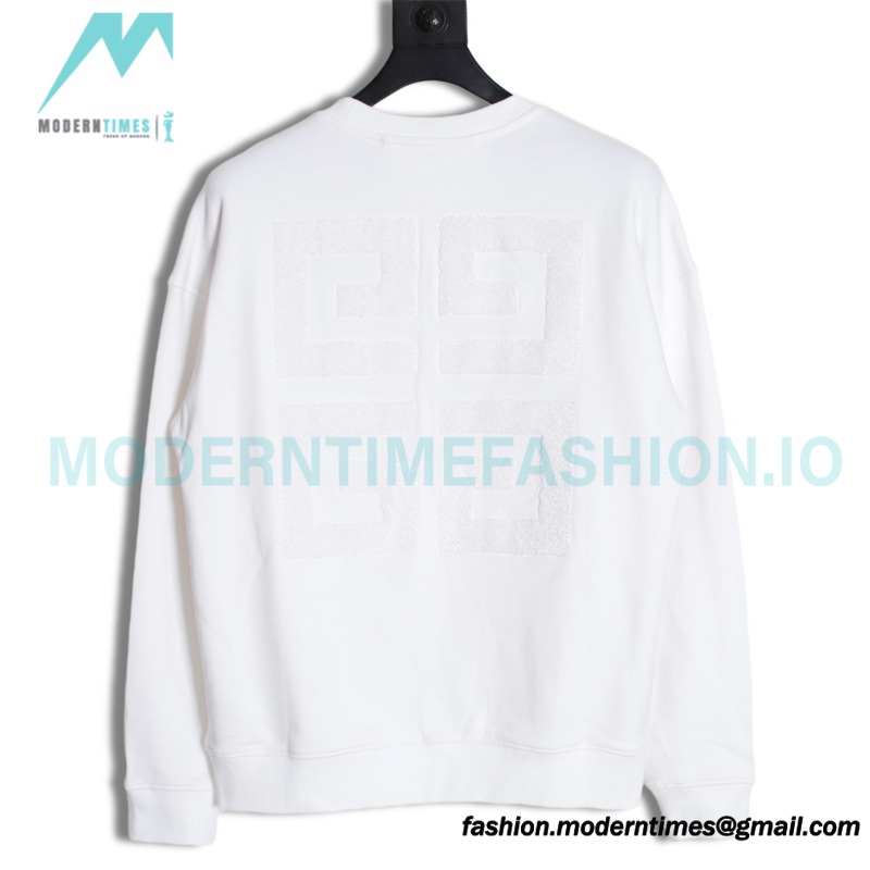 Givenchy - 23FW Towel Embroidered Letter 4G Round Neck Hoodie