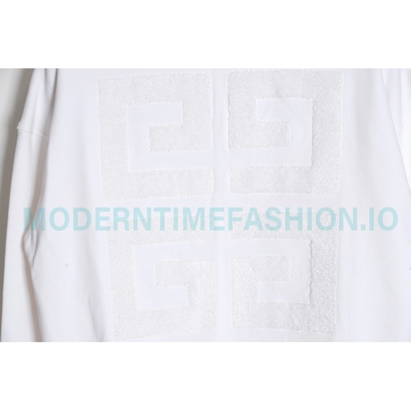 Givenchy - 23FW Towel Embroidered Letter 4G Round Neck Hoodie