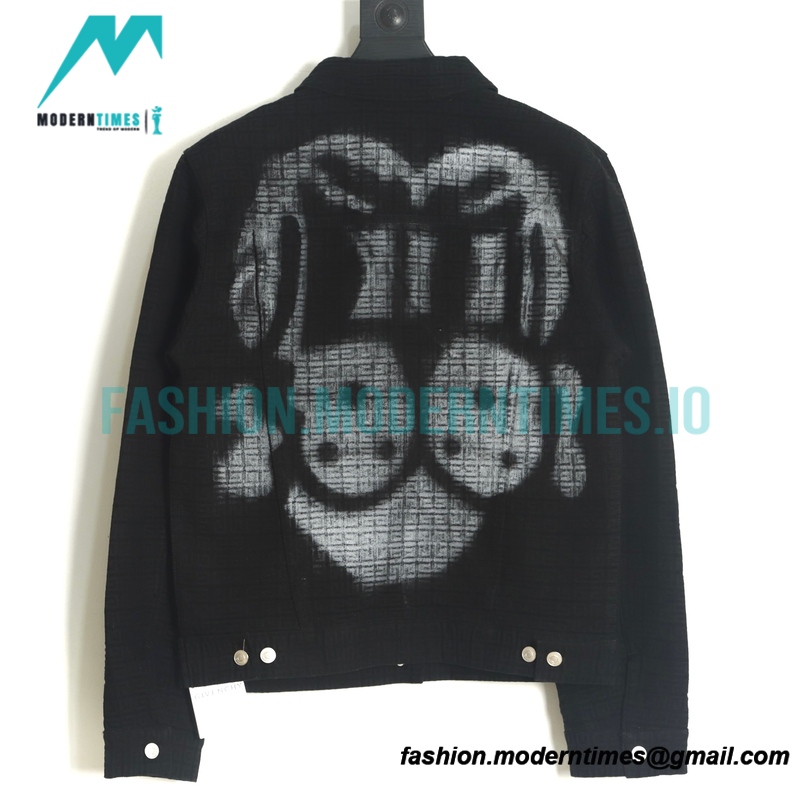 Givenchy - 22FW Full Print Jacquard Dog Head Denim Jacket