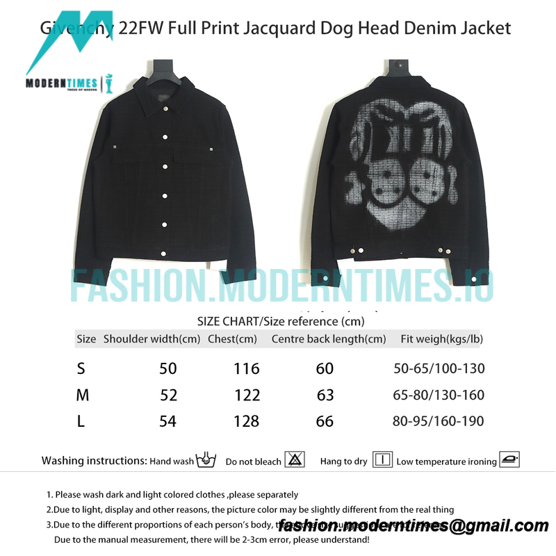 Givenchy - 22FW Full Print Jacquard Dog Head Denim Jacket