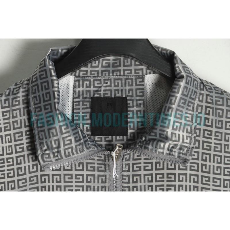 Givenchy - 22FW Embroidered Letter Stand-up Collar Trench Coat