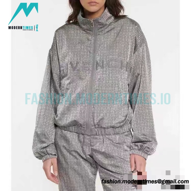 Givenchy - 22FW Embroidered Letter Stand-up Collar Trench Coat