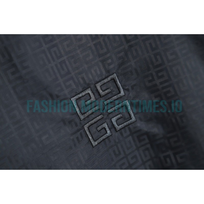 Givenchy - 22FW Embroidered Letter Stand-up Collar Trench Coat