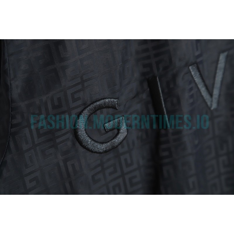 Givenchy - 22FW Embroidered Letter Stand-up Collar Trench Coat