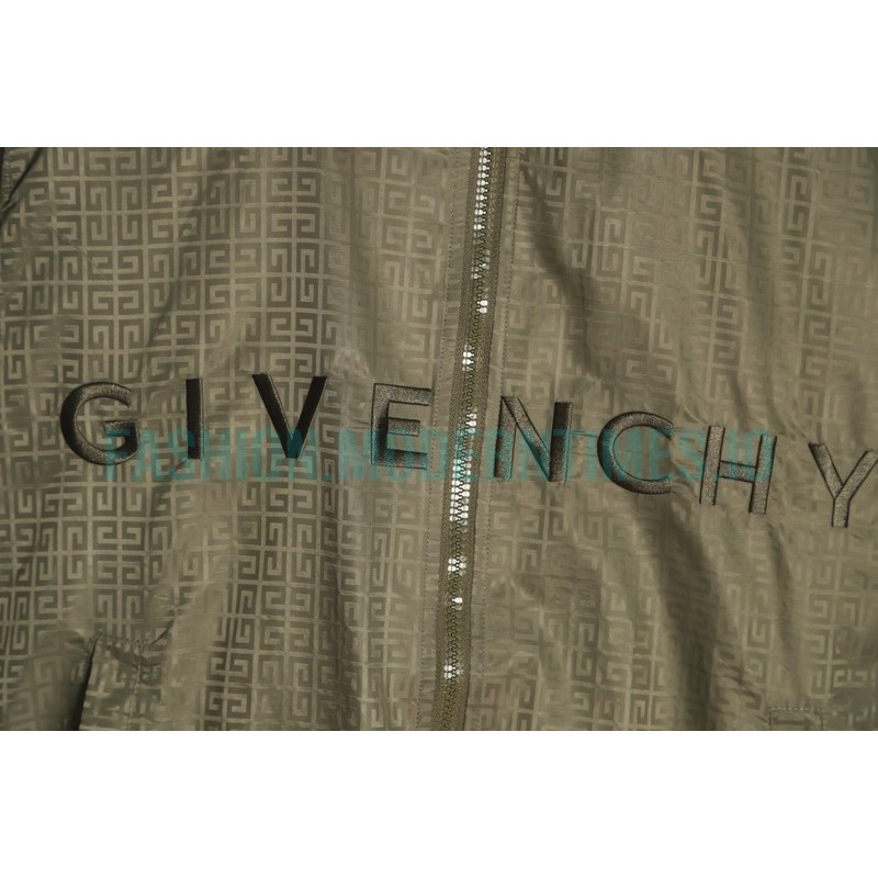 Givenchy - 22FW Embroidered Letter Stand-up Collar Trench Coat