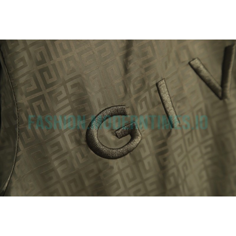Givenchy - 22FW Embroidered Letter Stand-up Collar Trench Coat