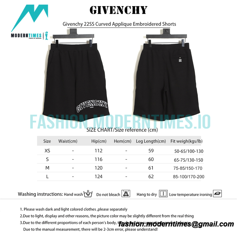 Givenchy - 22SS Curved Applique Embroidered Shorts