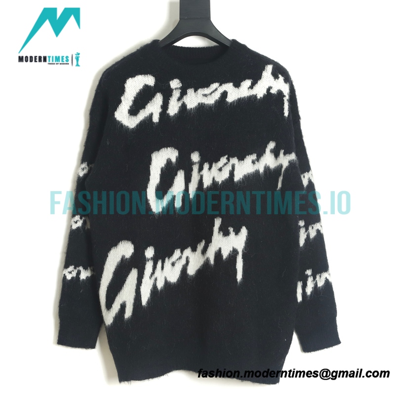 Givenchy - 22FW Bullet Screen Script Letter Mohair Sweater
